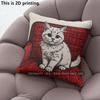 Cute Cat Printed Square Throw Pillow Cases Pattern Cushion Cover Suitable For Sofa Bedroom Car Pillow Cover