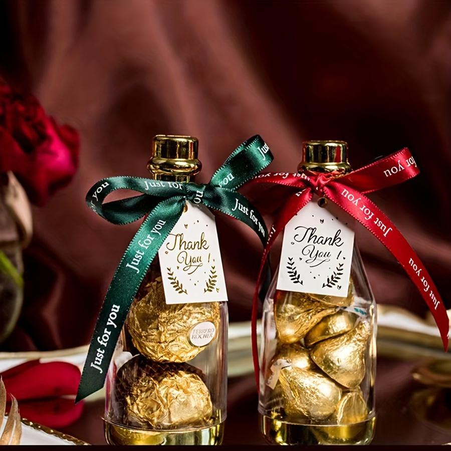 Confezione da 12 Scatole Portaconfetti a Forma di Bottiglia di Champagne - Contenitori Regalo in Plastica per Matrimoni, Compleanni, Feste - per Bombo