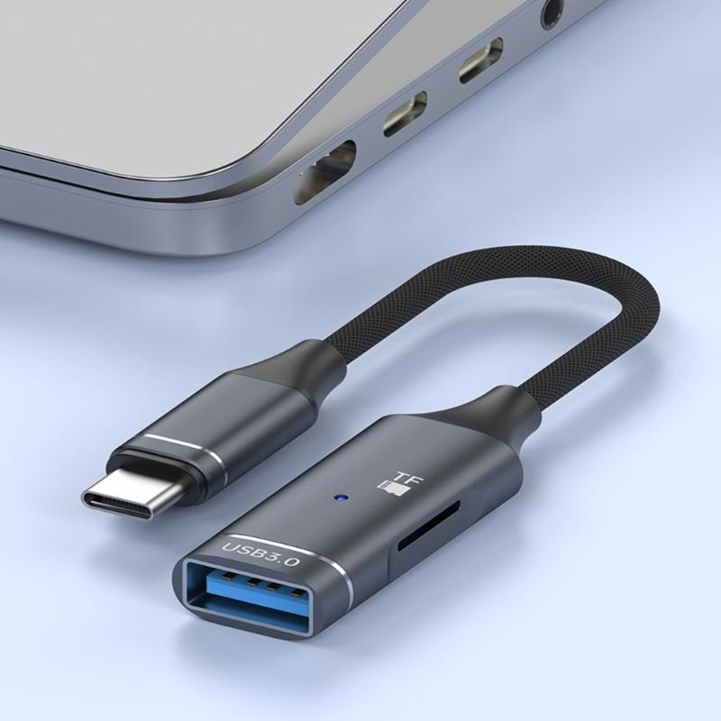 Type C To USB Adapter OTG Connectors TF Card Reader Slot Instantly Plugs Play For Mobile Phones Window Systems Laptops
