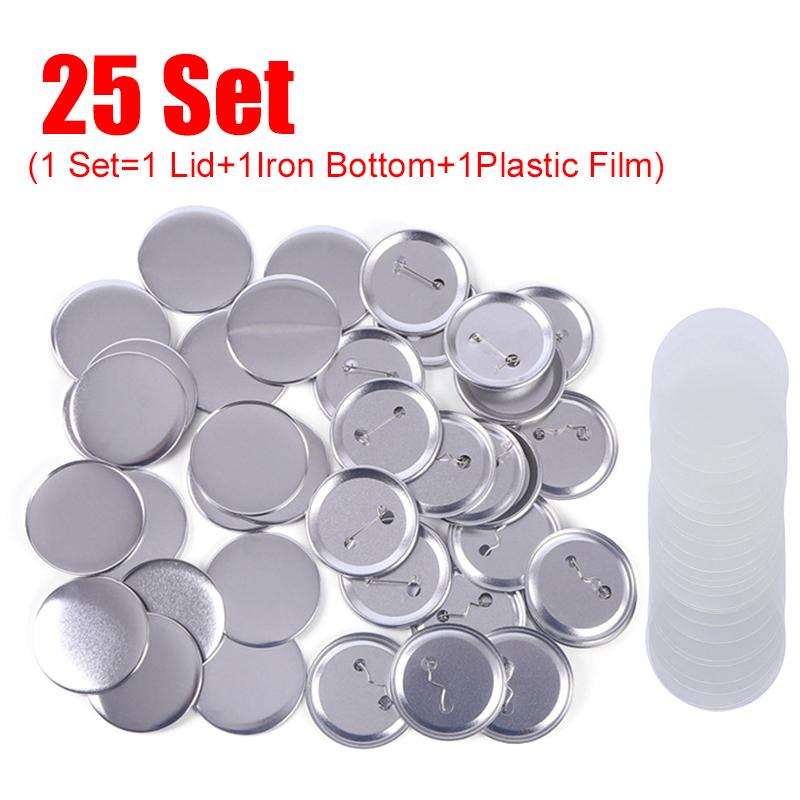 

25-50Set/Lot 37mm Size Metal Badge Part DIY Blank Badge Accessories Badge Pin Button Maker Creative Art Craft Material Props ZYF