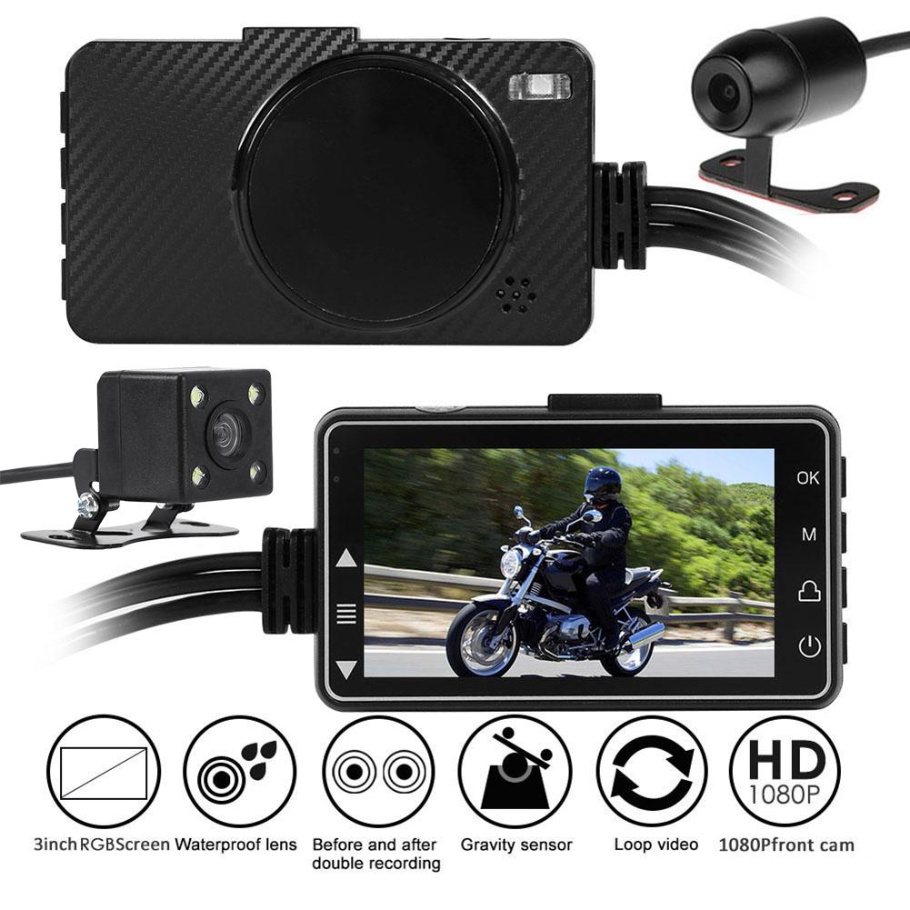 SE300 3 inch Screen HD 1080p Motorcycle DVR Dash Cam Front+Rear View Camera No  Seconds Continuous Recording Function