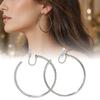 1 Pair Clip Hoop Earrings for Women, Large Chunky Circle Hoop Earring, Minimalist Coil Non Pierced Ear Clips