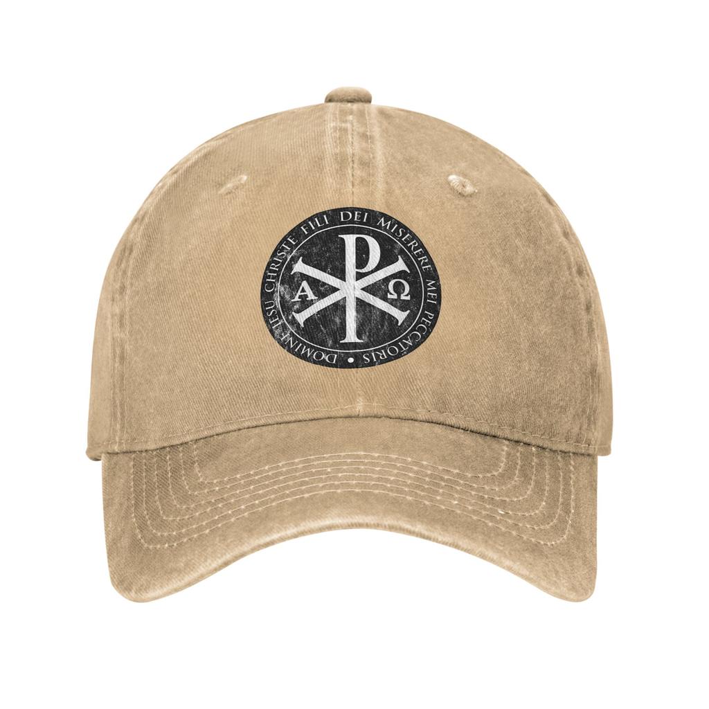 Chirho Chi Rho Christogram Jesus Denim Cap Casual Baseball Caps Adjustable Hat Summer Unisex Baseball Hats