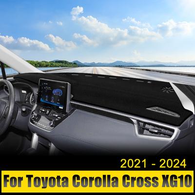 Pro Toyota Corolla Cross XG10 2022 2023 Hybridní kryty palubní desky automobilu Vyhněte se světelné podložce Sluneční clona Anti-UV koberce Protiskluzové