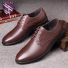 Old man head men's shoes new business casual dress leather shoes single shoes lace cowhide gentleman retro dress leather shoes