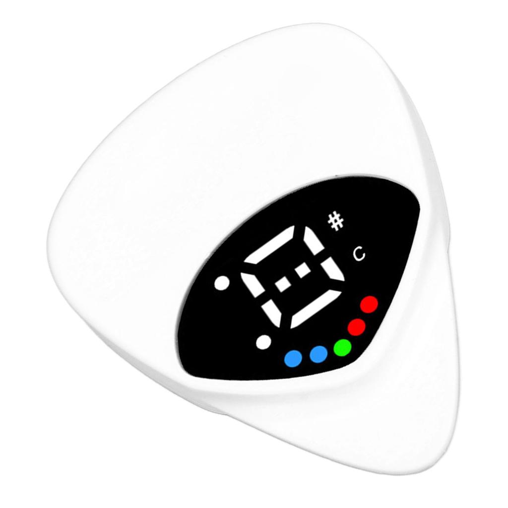 Guitar Two in One Pick Tuner High Sensitivity LED Light Battery Powered 12 Tone Electronic Tuner for Electric Guitar