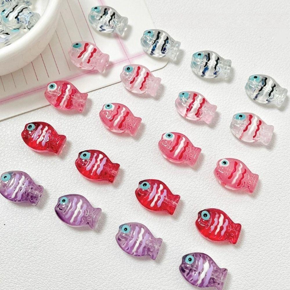 10pcs/set Handmade Craft Mini Fish Beads Cartoon Jewelry Making Material DIY Accessories