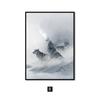 Nordic Black White Animal Poster Wolf Elk Wall Art Canvas Painting Forest Snow Mountain Print Picture for Living Room Home Decor