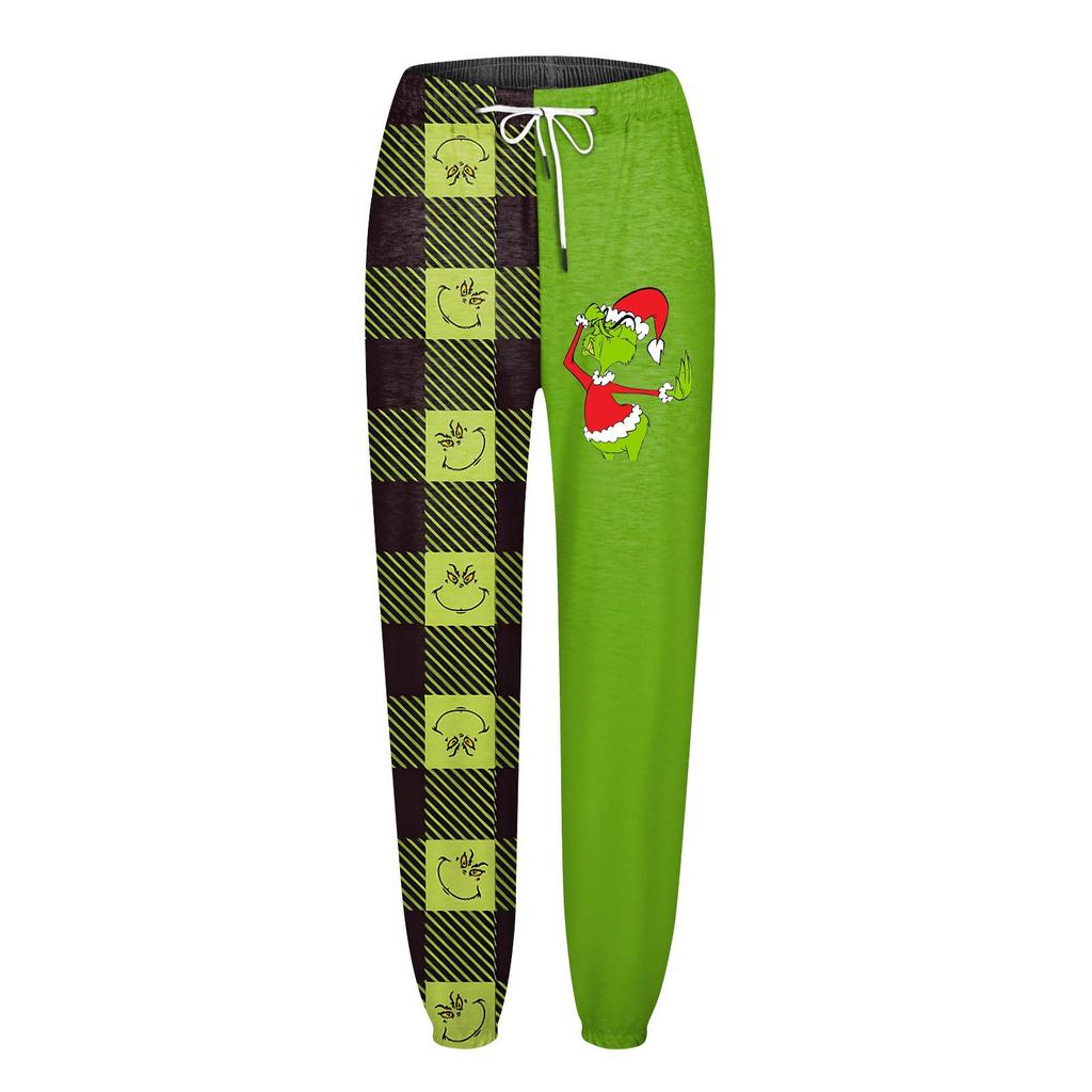 Women's Casual Fashion Christmas Printed Casual Sweatpants Elastic Waist Drawstring Pants