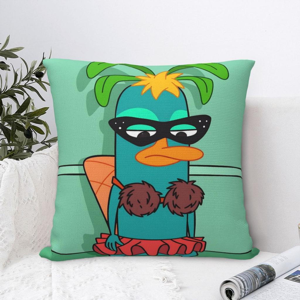 Perry The Platypus Pillowcases Polyester Home Kawaii Duck Cushion Case Funny Home Decoration Pillowcase 40*40