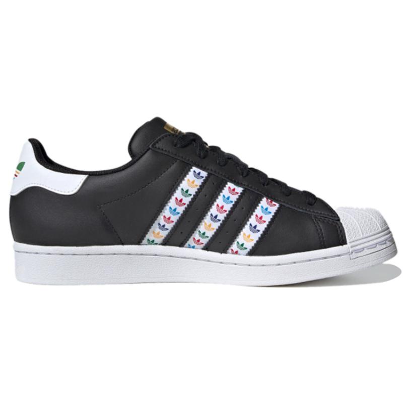 Adidas Superstar Schwarz Mehrfarbig Kleeblattstreifen Sneaker FZ0058