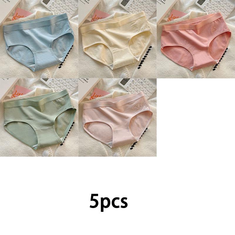 

5 шт. Женские треугольные шорты средней талии, простые однотонные цвета с погодными узорами, дышащий дизайн для удобной посадки XL