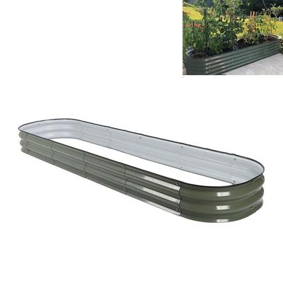 Raised Garden Bed Multipurpose   Open Bottom Sturdy Construction Metal Raised Planter Bed for for Home School Street Garden Villa