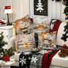 Christmas Pillowcases: Snowman, Santa, and Festive Scenes Sofa Bed Cushion Cover, New Year Home Decoration