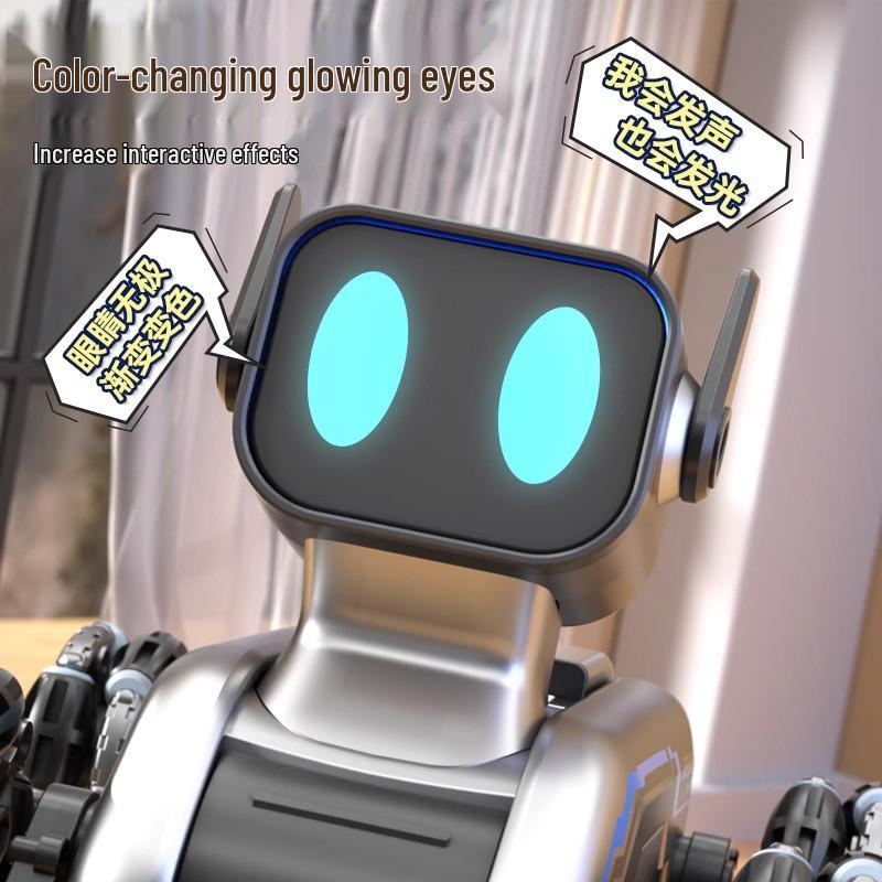 Eight-Wheeled Remote Control Robot Dog Toy with Hand Sensing and Stunt Capabilities for Kids