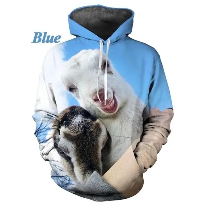 

Индивидуальные забавные толстовки с рисунком овец для женщин, модные повседневные унисекс, 3D-принт, пуловеры с животными, графические толстовки, топы M