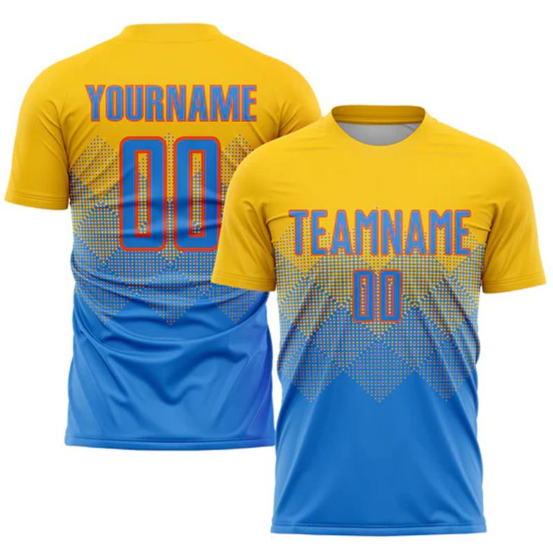 Summer Men Custom Name Football Jersey Street DIY Personality 3D Print Short Sleeve T Shirt Gradient Stripe