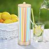 Straw Holder Dispenser Standard Size Drinking Straws Straws Organizer, Acrylic Plastic Straw Dispenser for Counter with Lid