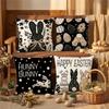 Vikama Easter Bunny Print Cushion Cover Soft And Comfy For Living Room Sofa Bedroom Decor Warm And Soothing Atmosphere