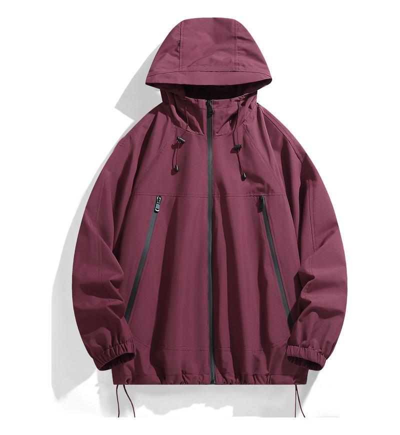 

Couple s Trendy Retro Hong Kong-Style Spring/Autumn Outdoor Workwear Jacket, Three-Proof and Functional for Mountaineering. L онікс/червоний