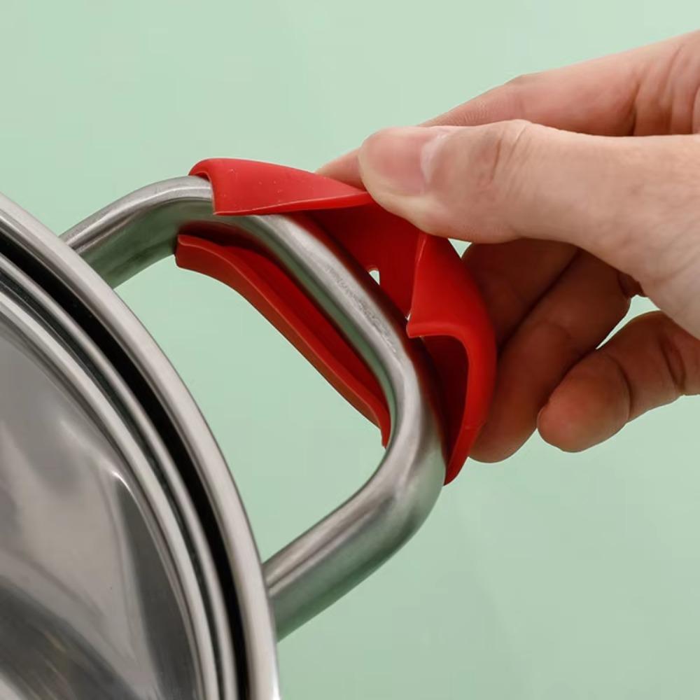 2 STÜCKE Neu Silikon Topfgriff Anti-Bügelmanschette Anti-Bügel Hitzebeständig Eisenpfanne Wok Ohren Langlebige Handschuhe Griffmanschette