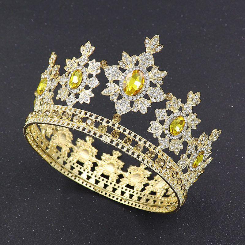 New Arrival Bride Ornament Fashion Crystal Full Circle Big Crown Export Rhinestone Crown Birthday Banquet Marriage Headdress Female