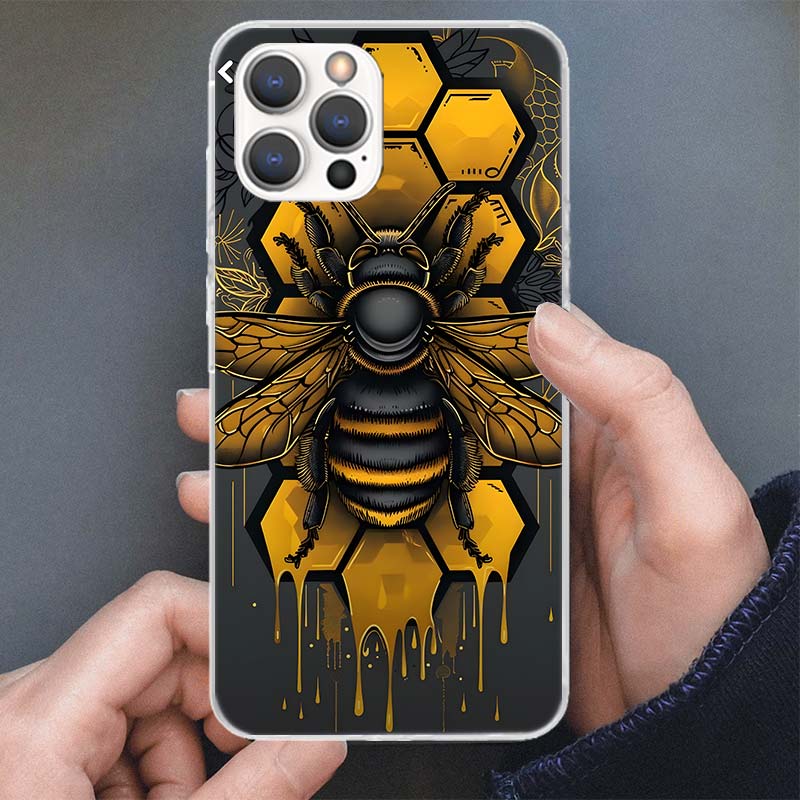 Bee Keeping Honey Animal Phone Case For iPhone 17 16 15 14 13 12 11 Pro Max Mini Plus Air 7 SE 8 Soft Silicone Print Shell Funda