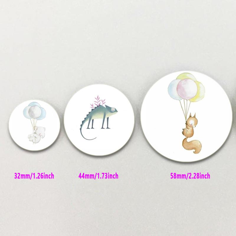 32/44/58mm Cartoon Animal Simple Drawing Badges Frog/ Cat/Squirrel/Lizard, Duck Art Brooch Backpack Decor Accessories Gifts Pins