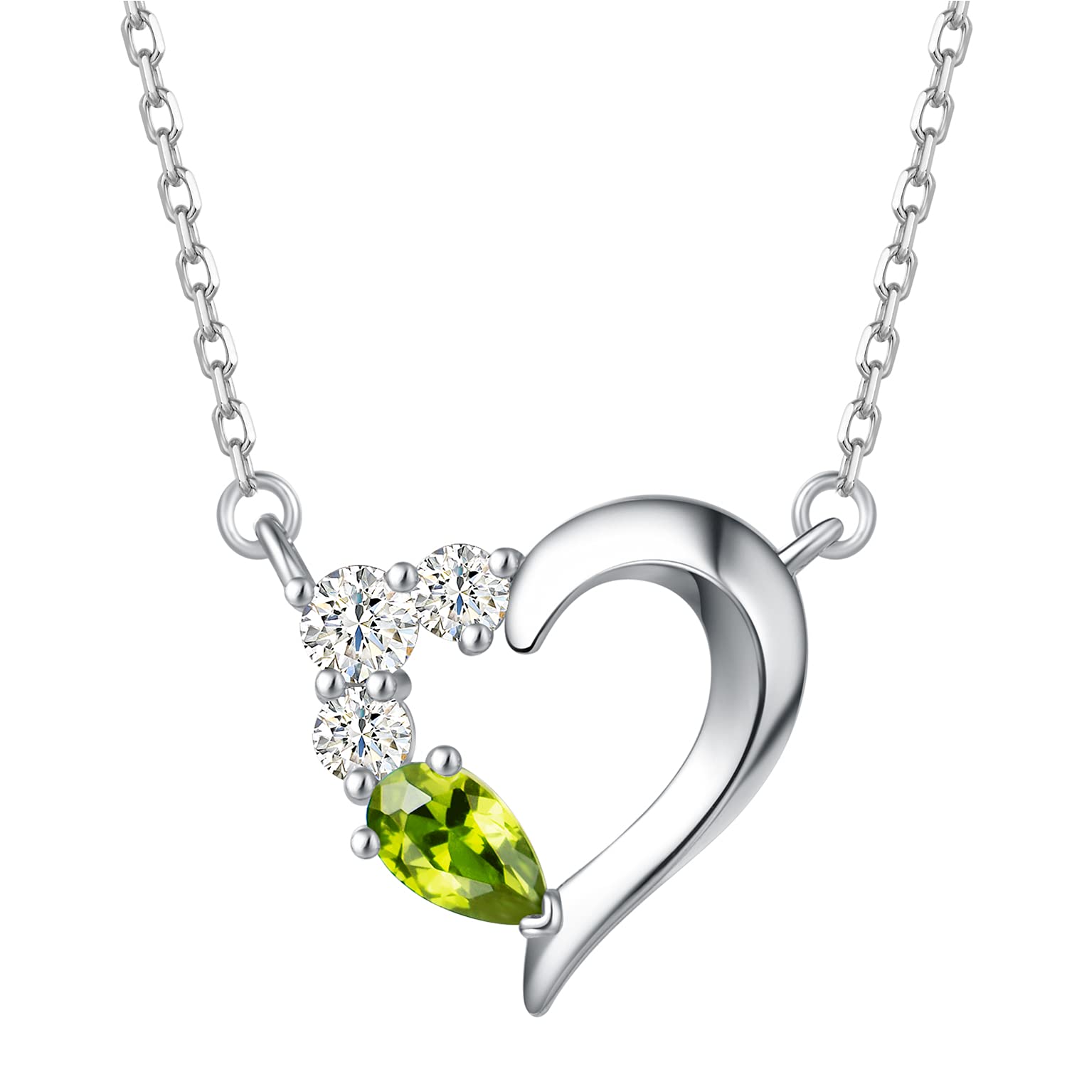 

12 Heart White Возврат Популярный аксессуар для поставляется с красивой упаковкой [AGVANA] Женское ожерелье, Месяцы, Камень по рождению, Ожерелье, День, Подарок, Серебро,