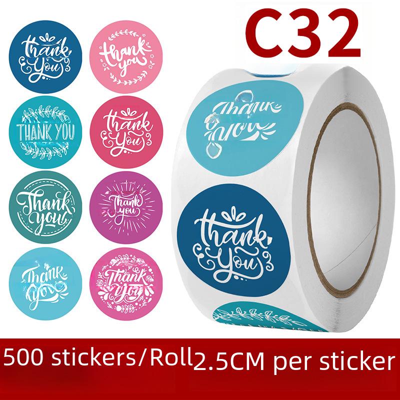 Floral Thank You Stickers: Cute Roll of Wedding Sealing Labels