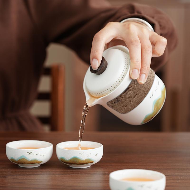 New Chinese Retro Yanhe Aoyama Asuka Travel Outdoor Camping Tea Drinking Equipment Business Souvenir Enterprise