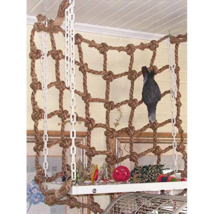 Rope Climbing Net For Pet Bird Parrot Hemp Rope Bird Toy, Universal Climbing Net For Hamsters And Small Pets, Hammock, Swing