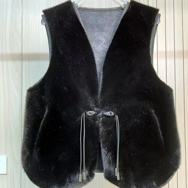 

Осень и зима китайская мода имитация норки новая свободная жилетка мех интегрированный искусственный мех жилет женский S 45kg-65kg фиолетовый