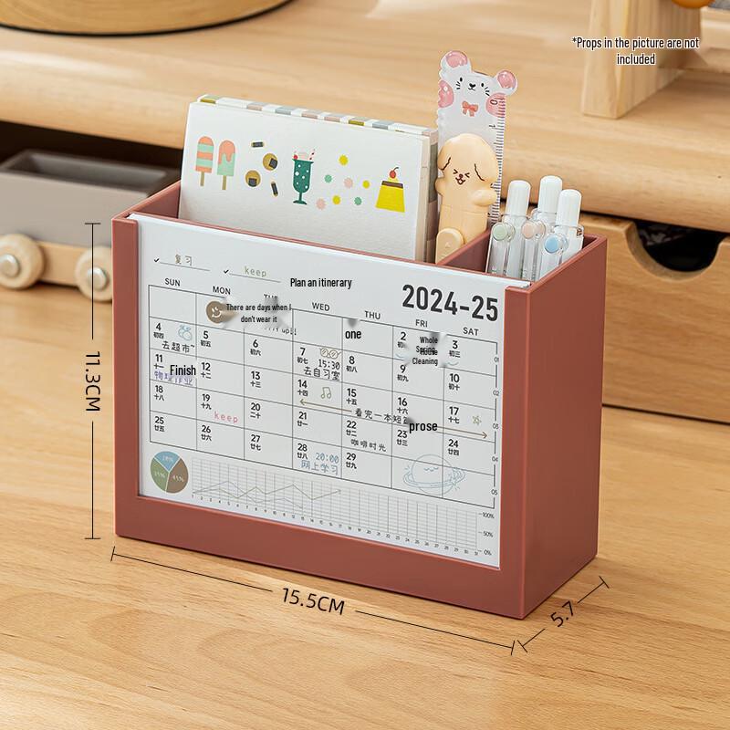 2025 Desk Calendar Stand with Storage