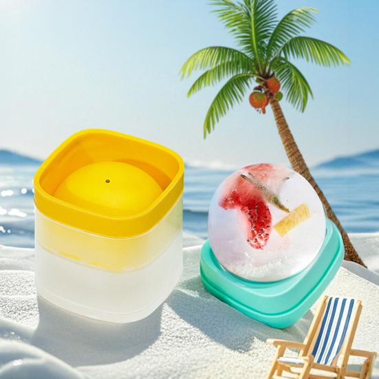 Grande Stampo per Cubetti di Ghiaccio Sferici in Silicone con Coperchio Sigillato Grande Stampo Sferico Rotondo per Whiskey Cocktail Maker di Palline di Ghiaccio a Rilascio One-Click