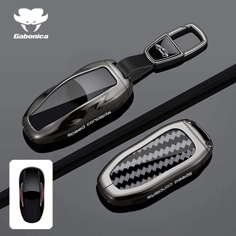New Auto Fob Bag Shell Holder For Tesla Model S Model 3 Model X Zinc Alloy Car Remote Smart Key Cover Case Keychain Accessories