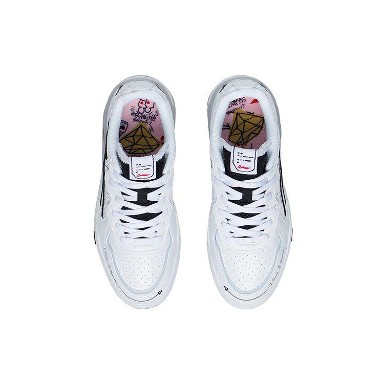 Li Ning Weigu V1 Slip Resistant Durable Low Top Skate Shoes Women skate shoes White Black AGCS030-6
