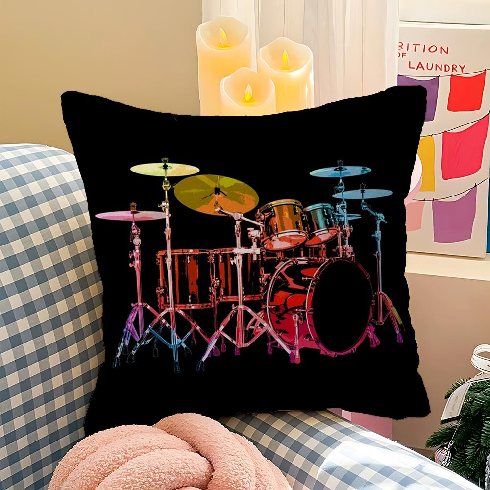 Cool Drum Kit Pillow Cushion Cover Pillowcase Living Room Sofa Home Decor Customized