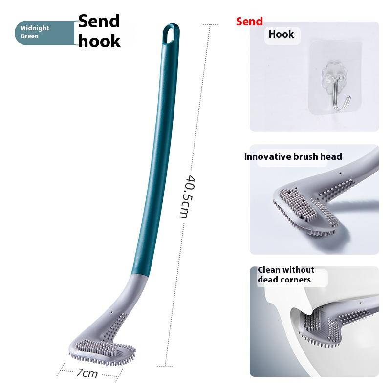 

Gianxi Golf Туалетная щетка для дома без мертвых углов Инструмент Бога для туалета Настенная силиконовая щетка для чистки ванной комнаты зелёный