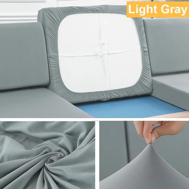 Plain Color Stretch Sofa Seat Cushion Cover For Living Room Elastic Furniture Protector Couch Chaise Longue Sofa Seat Slipcover