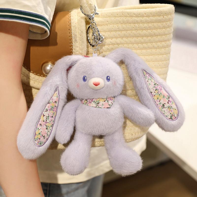 Bunny Lightweight Plush Toy Keyring Cartoon Design Children Collection Doll Gift