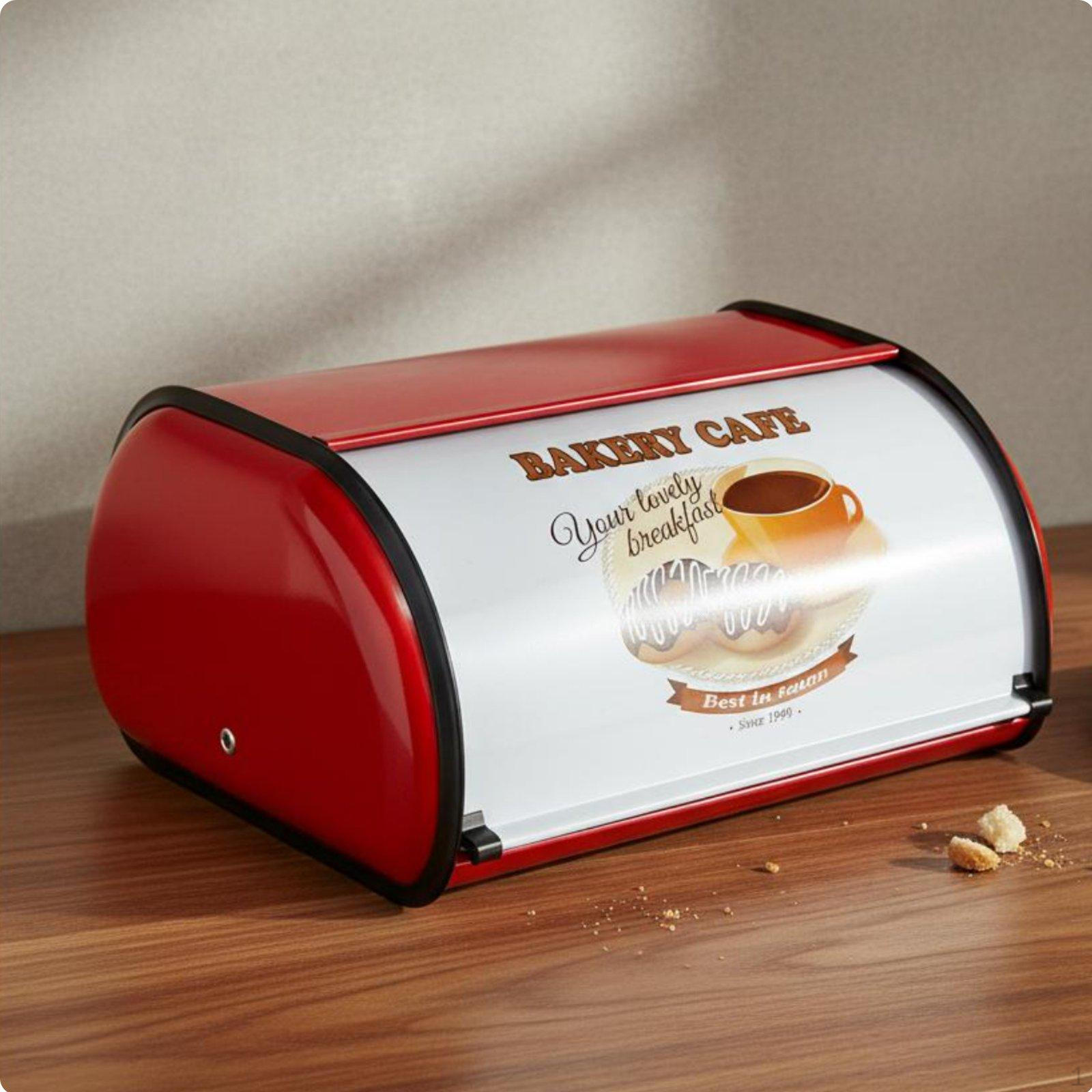 Metal Bread Box Construction Retro Bin