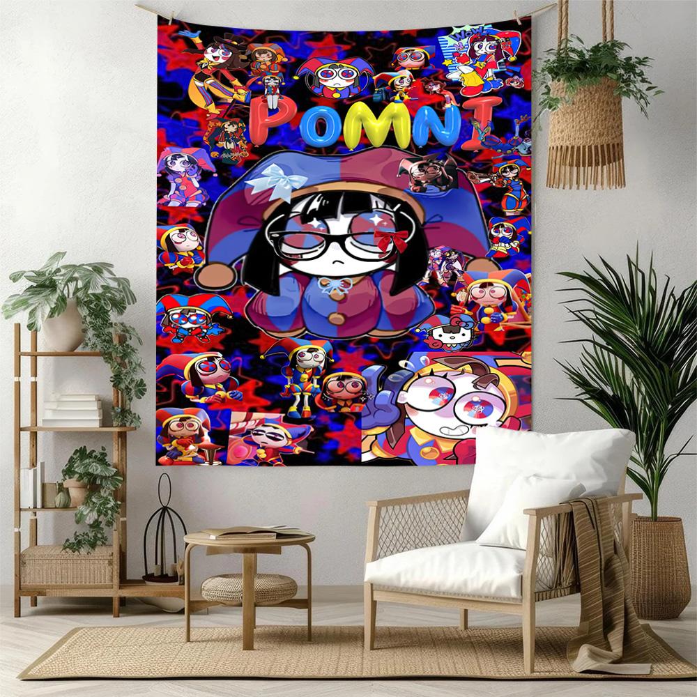 Digital Circus Wall Decor Tapestry Art For Pet Memorial Birthdaywedding Party Backdrop Family Gift