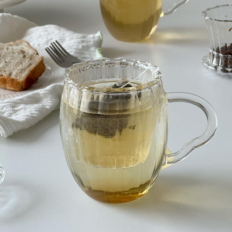 [Hitzebeständiges Glas] Nicott Plissiertes Teetassen-Set