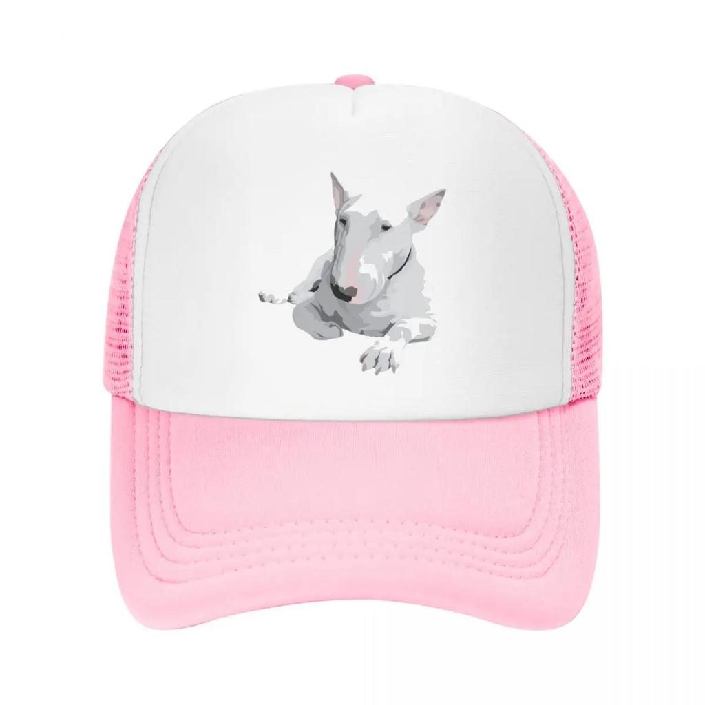 Individuelle English Bull Terrier Trucker-Kappe für Unisex-Damen, verstellbare Baseballkappe für Erwachsene, Hip-Hop-Dad-Hat