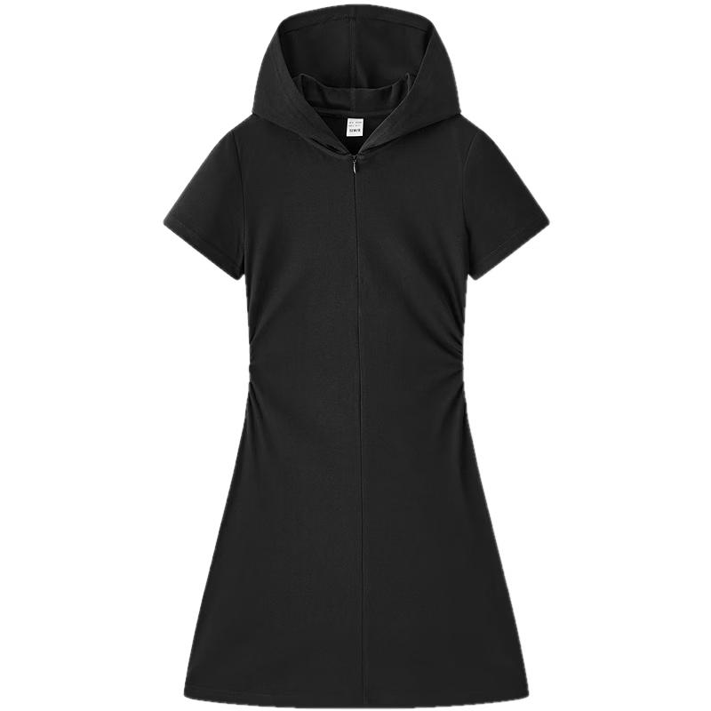 Semir Hooded Faux Two-Piece Puff Sleeve Mini Dress XL