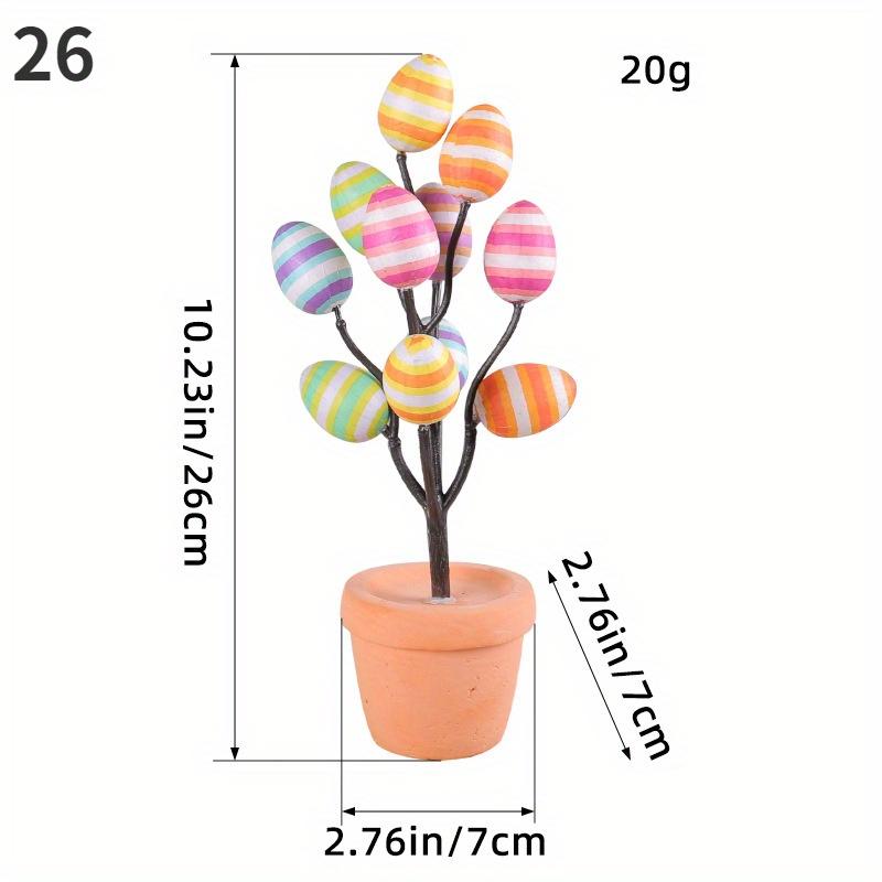 Simulated Easter Egg Potted Plant Printed Easter Egg Tabletop Decoration Ornaments
