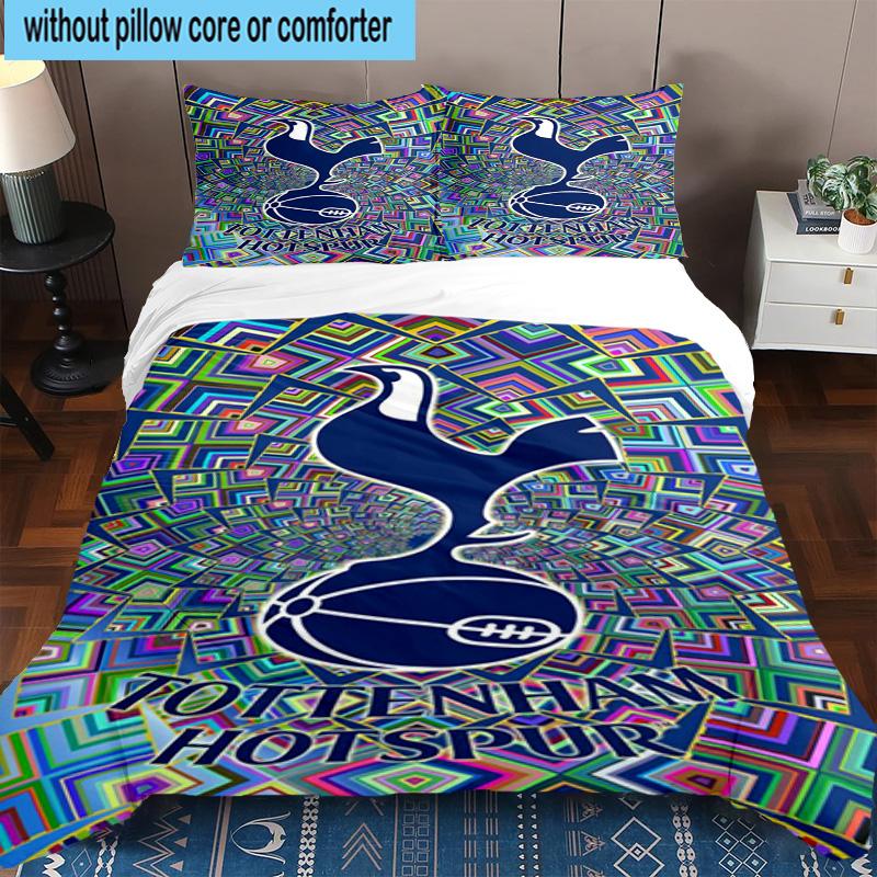 3pcs Tottenham Hotspur F.C Design Printed Bedding Set Duvet Cover Closure Includes 1 Duvet Cover & 2 Pillowcases Bedding Sets Home Decor Gifts
