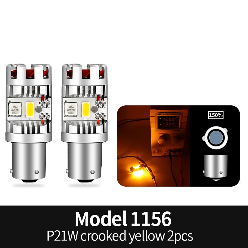 

2PCS 1156 BA15S P21W / 1156 BAU15S PY21W / 7440 T20 W21W WY21W Front/Rear Turn Signal Lights Lamps LED Yellow Bulbs 3570 Chips