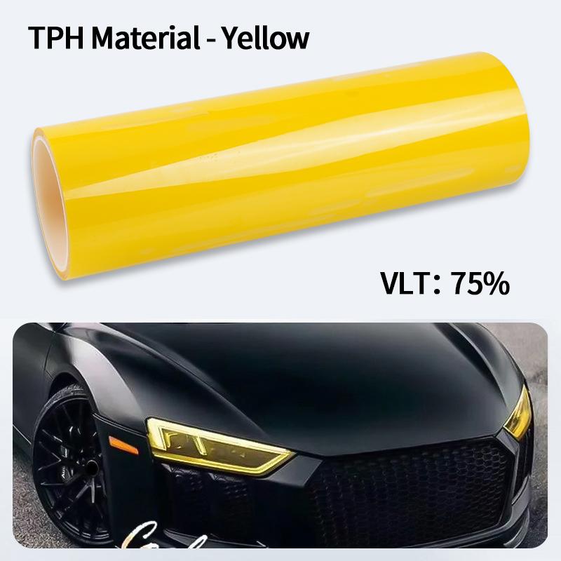 

Car Headlight & Taillight & Fog Light Lamp wrap Film Smoke Black TPH PU PPF Protective Film For Car Styling Motorcycle Decorate 30CM x 1M жёлтый